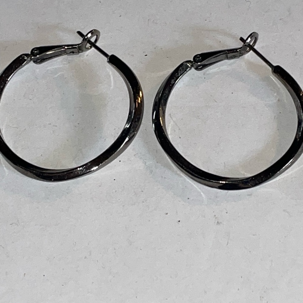 Classic Silver Hoop Earrings - Twisted Detail